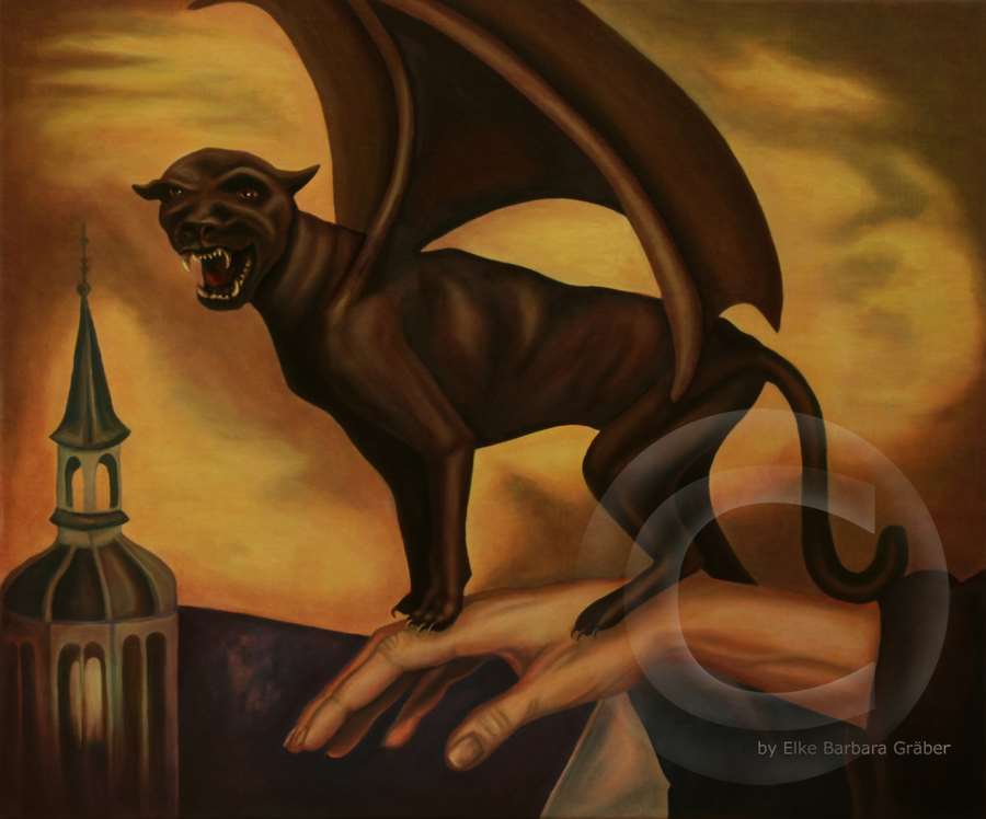 Magiers Haustier (Pet of the Magician) - Leinwand (canvas), 50x60, 2007-2008  Kunstdruck auf Leinwand erhältlich: 30 x 40 cm