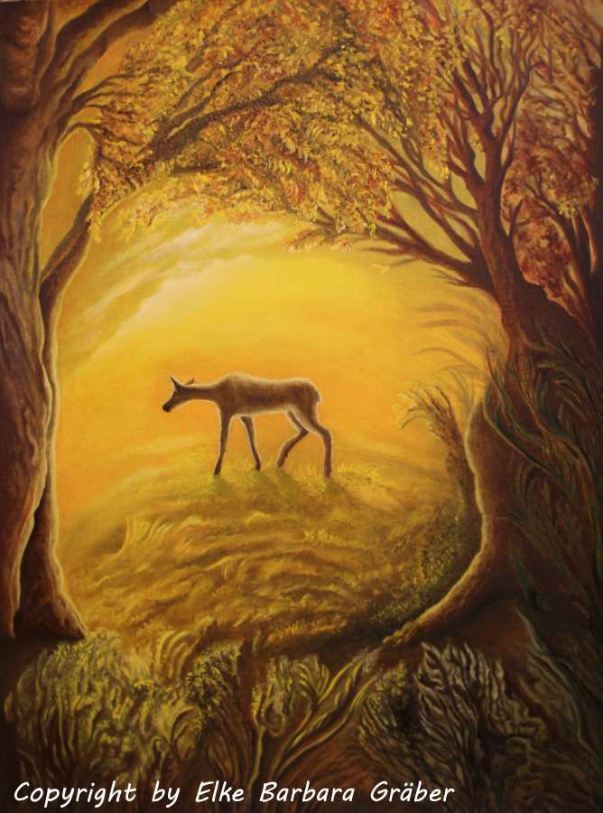 Das Reh / The deer  2015, oil on paper, 30x40cm