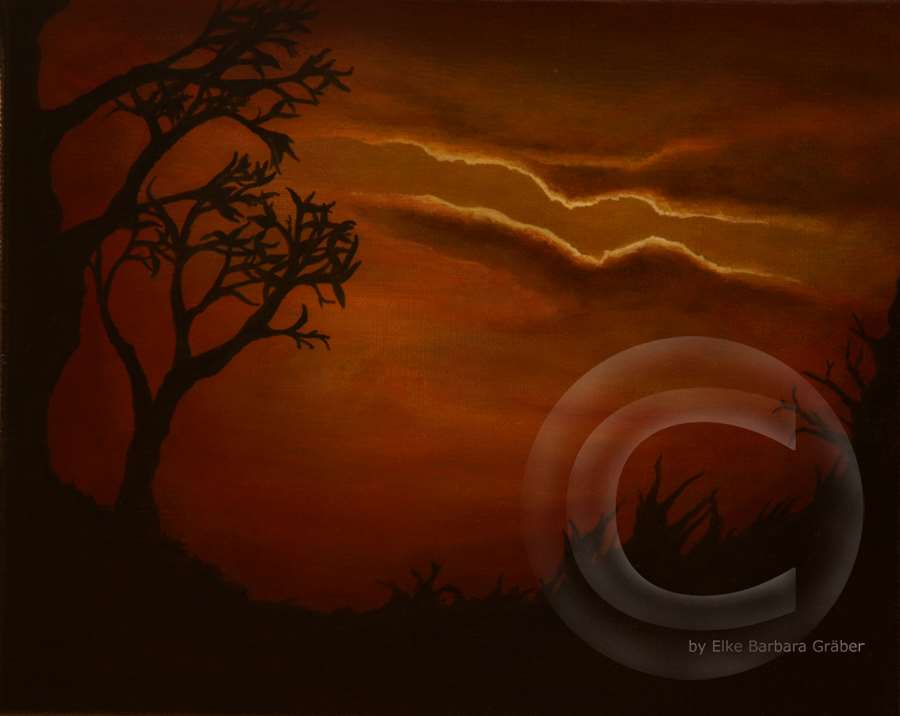 Sonnenuntergang 1 (Sunset 1) - Leinwand (canvas), 24x30cm, 2008