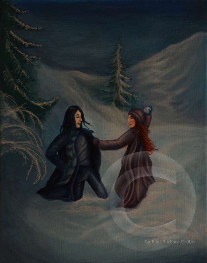 Snape & Lily - Januar (January)  Acryl auf Leinwand (acrylics on canvas), 24x30cm, 2008