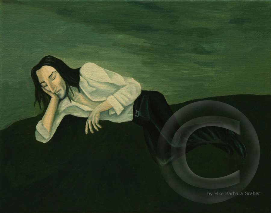 Schlafend (Sleeping)  Acryl auf Leinwand (acrylics on canvas), 24x30cm, 2007