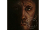 Hinter traurigen Augen (Behind Blue Eyes)  Acryl auf Leinwand (acrylics on canvas), 20x20cm, 2008
